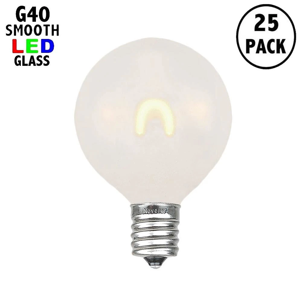 Warm White Satin Glass G40 U-Shaped LED Plastic Flex Filament Replacement Bulbs 25 Pack 5 Warm White Satin Glass G40 U-Shaped LED Plastic Flex Filament Replacement Bulbs 25 Pack - Image 5
