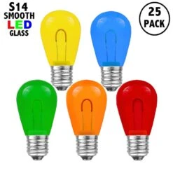 Multi Colored S14 U-Shaped LED Glass Flex Filament Replacement Bulbs 25 Pack -Christmas Lights Series 0027864 multi colored s14 u shaped led glass flex filament replacement bulbs 25 pack