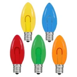 Multi C9 U-Shaped LED Plastic Flex Filament Replacement Bulbs 25 Pack -Christmas Lights Series 0027919 multi c9 u shaped led plastic flex filament replacement bulbs 25 pack