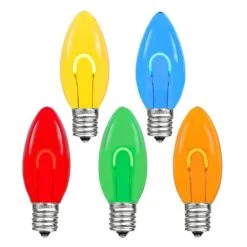 Multi C9 U-Shaped LED Plastic Flex Filament Replacement Bulbs 25 Pack -Christmas Lights Series 0027922 multi c9 u shaped led plastic flex filament replacement bulbs 25 pack
