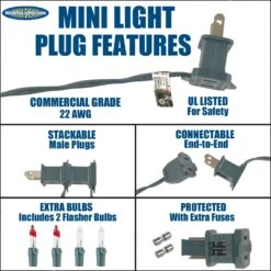 Connect 10 Multi Christmas Mini Lights 100 Light 50 Feet Long -Christmas Lights Series 0028731 connect 10 multi christmas mini lights 100 light 50 feet long