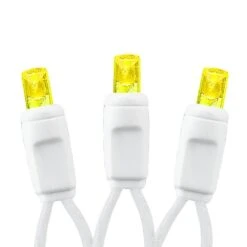 Commercial Grade Wide Angle 50 LED Yellow 25' Long White Wire -Christmas Lights Series 0029039 commercial grade wide angle 50 led yellow 25 long white wire