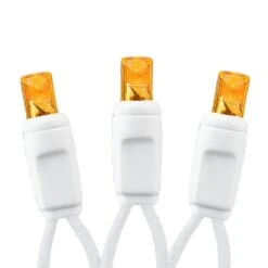 50 LED Amber LED Christmas Lights 11' Long On White Wire -Christmas Lights Series 0029044 50 led amber led christmas lights 11 long on white wire
