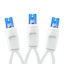 50 LED Blue LED Christmas Lights 11' Long On White Wire 10 50 LED Blue LED Christmas Lights 11' Long On White Wire -Christmas Lights Series 0029045 50 led blue led christmas lights 11 long on white wire