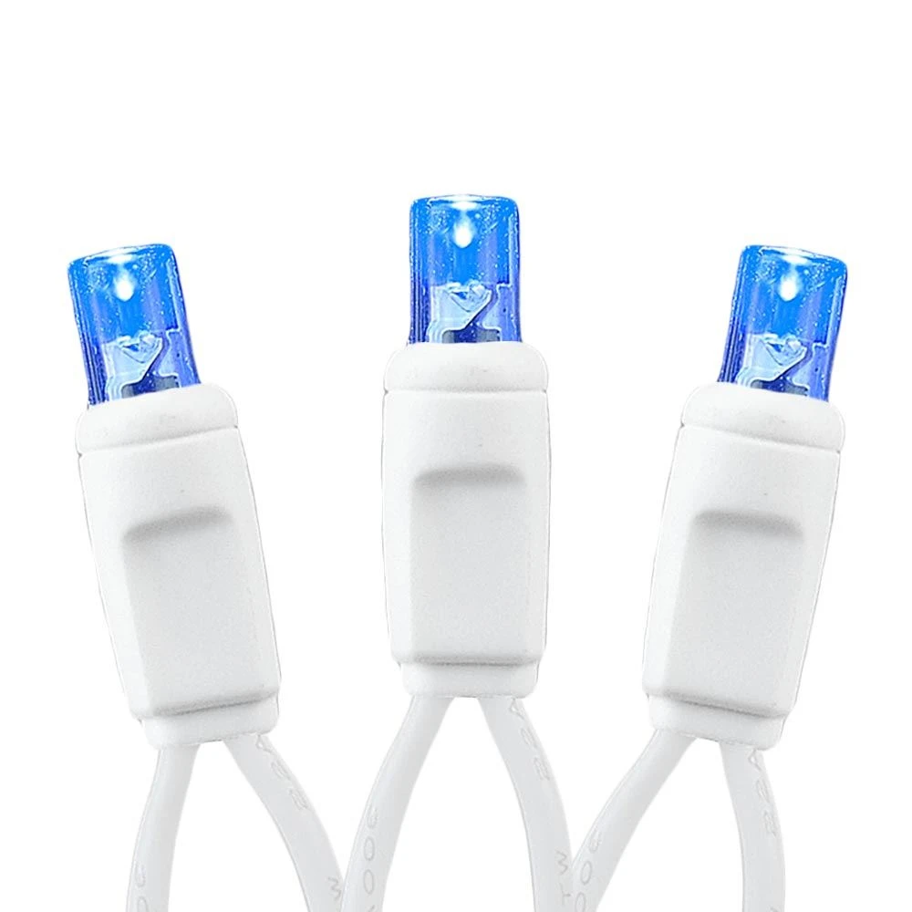 50 LED Blue LED Christmas Lights 11' Long On White Wire 3 50 LED Blue LED Christmas Lights 11' Long On White Wire - Image 3