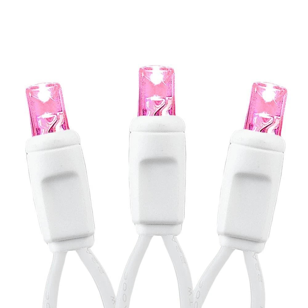 Commercial Grade Wide Angle 50 LED Pink 25' Long White Wire 3 Commercial Grade Wide Angle 50 LED Pink 25' Long White Wire - Image 3