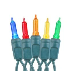 70 Light Traditional T5 Multi LED Mini Lights Green Wire -Christmas Lights Series 0029150 70 light traditional t5 multi led mini lights green wire