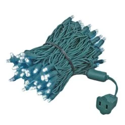 Commercial Grade Wide Angle 100 LED Pure White 34' Long On Green Wire -Christmas Lights Series 0029193 commercial grade wide angle 100 led pure white 34 long on green wire