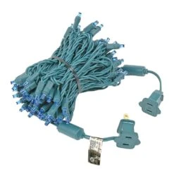 Commercial Grade Wide Angle 100 LED Blue 34' Long On Green Wire -Christmas Lights Series 0029204 commercial grade wide angle 100 led blue 34 long on green wire