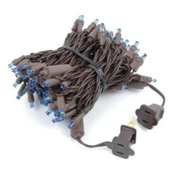 Commercial Grade Wide Angle 100 LED Blue 34' Long On Brown Wire -Christmas Lights Series 0029669 commercial grade wide angle 100 led blue 34 long on brown wire