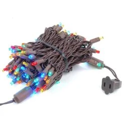 Commercial Grade Wide Angle 100 LED Multi 34' Long On Brown Wire -Christmas Lights Series 0029672 commercial grade wide angle 100 led multi 34 long on brown wire