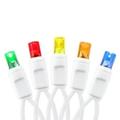 Commercial Grade Wide Angle 100 LED Multi 34' Long White Wire -Christmas Lights Series 0029689 commercial grade wide angle 100 led multi 34 long white wire