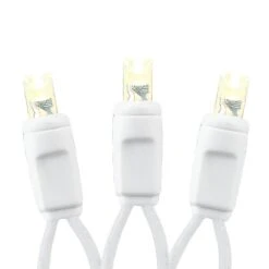 Commercial Grade Wide Angle 100 LED Warm White 50' Long On White Wire -Christmas Lights Series 0029693 commercial grade wide angle 100 led warm white 50 long on white wire