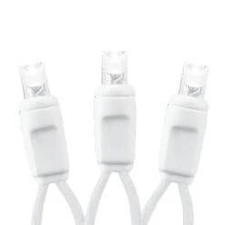 Commercial Grade Wide Angle 100 LED Pure White 50' Long On White Wire -Christmas Lights Series 0029694 commercial grade wide angle 100 led pure white 50 long on white wire