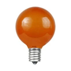 Orange Satin G40 Globe Replacement Bulbs 25 Pack 8 Orange Satin G40 Globe Replacement Bulbs 25 Pack -Christmas Lights Series 0029765 orange satin g40 globe replacement bulbs 25 pack