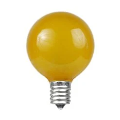 Yellow Satin G40 Globe Replacement Bulbs 25 Pack 8 Yellow Satin G40 Globe Replacement Bulbs 25 Pack -Christmas Lights Series 0029767 yellow satin g40 globe replacement bulbs 25 pack