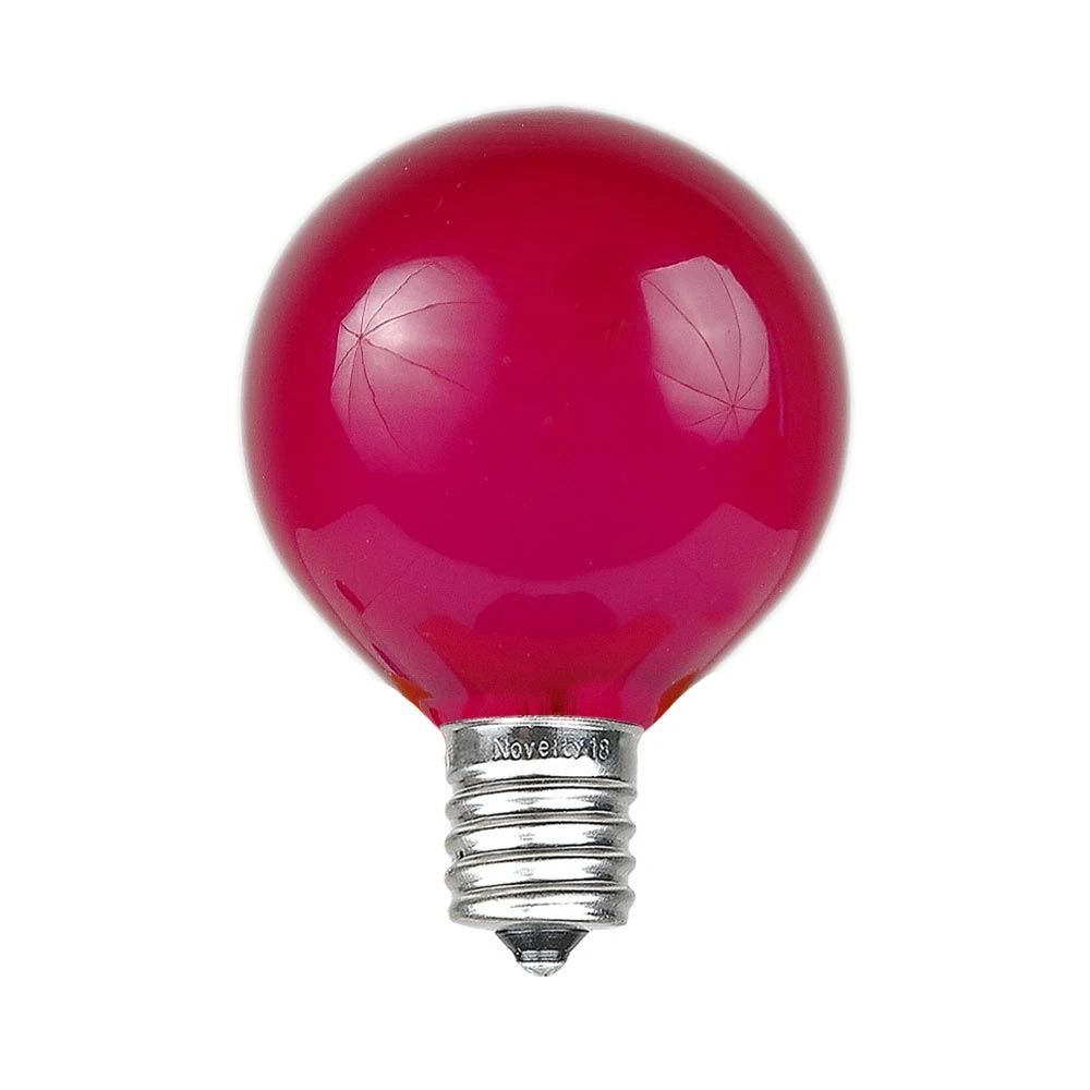 Pink Satin G40 Globe Replacement Bulbs 25 Pack 4 Pink Satin G40 Globe Replacement Bulbs 25 Pack - Image 4