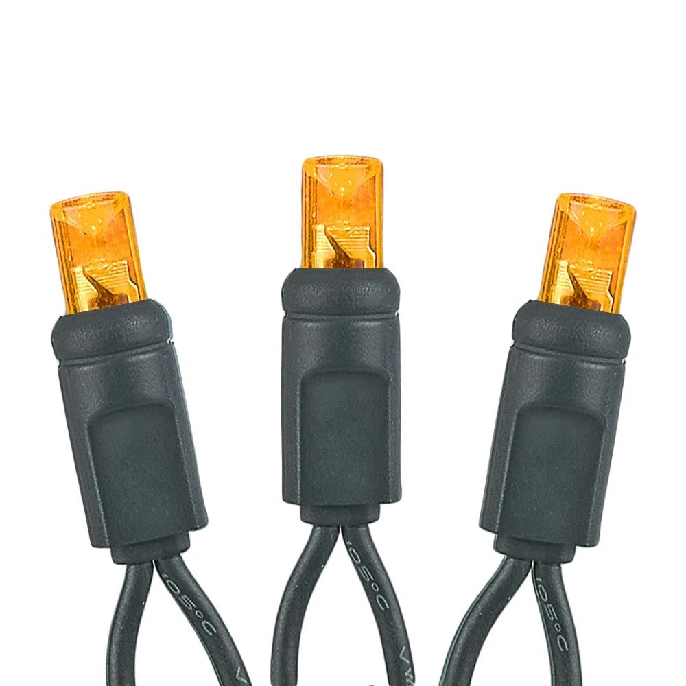 Commercial Grade Wide Angle 100 LED Orange 34' Long Black Wire 2 Commercial Grade Wide Angle 100 LED Orange 34' Long Black Wire - Image 2