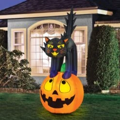 Occasions 7’ Inflatable Black Cat On Pumpkin - Halloween Yard Decoration -Christmas Lights Series 0029852 occasions 7 inflatable black cat on pumpkin halloween yard decoration