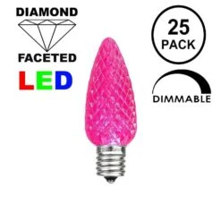 Pink C7 LED Replacement Bulbs 25 Pack