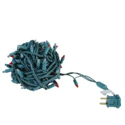 Commercial Grade Wide Angle 100 LED Red White Blue 50' Long On Green Wire -Christmas Lights Series 0030102 commercial grade wide angle 100 led red white blue 50 long on green wire