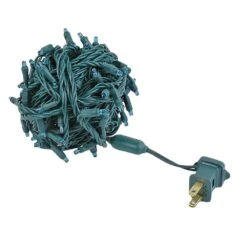 Commercial Grade Wide Angle 100 LED Teal 34' Long On Green Wire -Christmas Lights Series 0030170 commercial grade wide angle 100 led teal 34 long on green wire