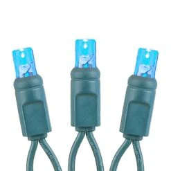 Commercial Grade Wide Angle 100 LED Teal 34' Long On Green Wire -Christmas Lights Series 0030171 commercial grade wide angle 100 led teal 34 long on green wire