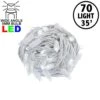 Commercial Grade Wide Angle 70 LED Pure White 35.5' Long On White Wire