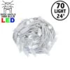 Commercial Grade Wide Angle 70 LED Pure White 24' Long On White Wire