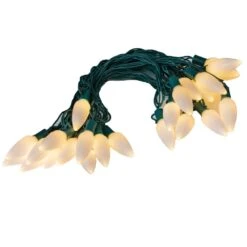 25 Warm White Ceramic LED C9 Pre-Lamped String Lights Green Wire 7 25 Warm White Ceramic LED C9 Pre-Lamped String Lights Green Wire -Christmas Lights Series 0030259 25 warm white ceramic led c9 pre lamped string lights green wire