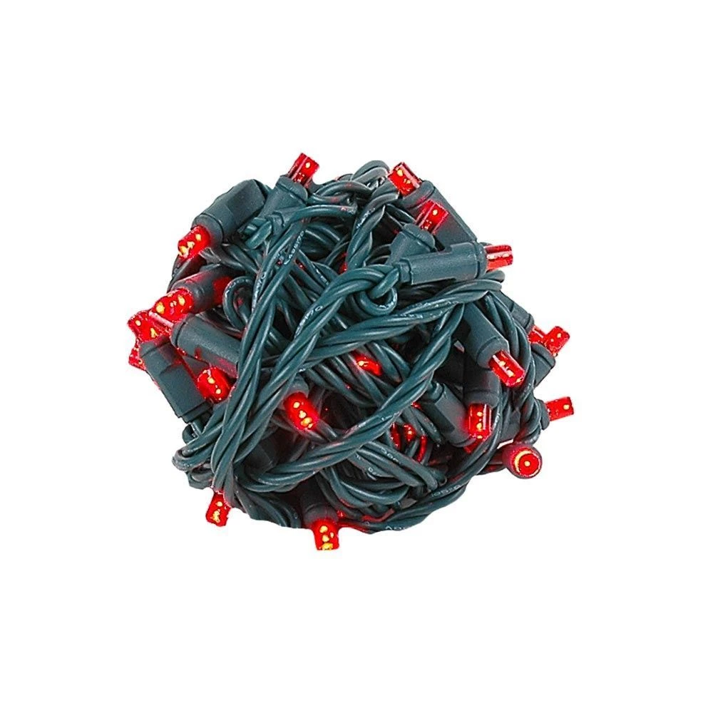 Twinkling Coaxial 50 LED Red 6" Spacing Green Wire 2 Twinkling Coaxial 50 LED Red 6" Spacing Green Wire - Image 2