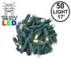 Commercial Grade Wide Angle 50 LED Warm White 17' Long On Green Wire