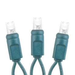 Commercial Grade Wide Angle 50 LED Pure White 17' Long On Green Wire -Christmas Lights Series 0030406 commercial grade wide angle 50 led pure white 17 long on green wire