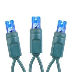 Commercial Grade Wide Angle 50 LED Blue 17' Long On Green Wire 9 Commercial Grade Wide Angle 50 LED Blue 17' Long On Green Wire -Christmas Lights Series 0030447 commercial grade wide angle 50 led blue 17 long on green wire