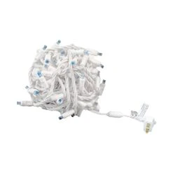 Commercial Grade Wide Angle 100 LED Teal 34' Long White Wire -Christmas Lights Series 0030463 commercial grade wide angle 100 led teal 34 long white wire