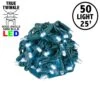 *NEW* True Twinkle LED Christmas Lights 50 LED Pure White 25' Long Green Wire