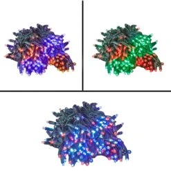 100 LED RGB Wide Angle Mini Light Set Green Wire W/Multi-Function Remote -Christmas Lights Series 0030571 100 led rgb wide angle mini light set green wire wmulti function remote