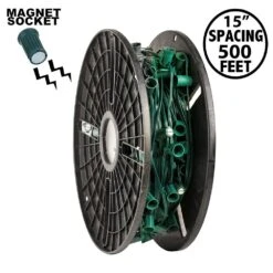 C9 Magnetic 500' Spool 15" Spacing Green Wire