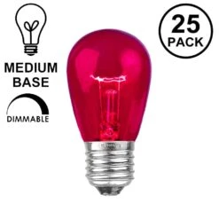 25 Pack Of Transparent Purple S14 11 Watt Bulbs Medium Base E26