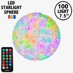 100 RGB LED 7.5" Sphere W/Multi-Function Remote