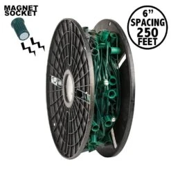 C9 Magnetic 250' Spool 6" Spacing Green Wire