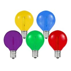 Rainbow Color LED G50 Plastic Filament LED Globe Bulbs - 25pk -Christmas Lights Series 0030700 rainbow color led g50 plastic filament led globe bulbs 25pk