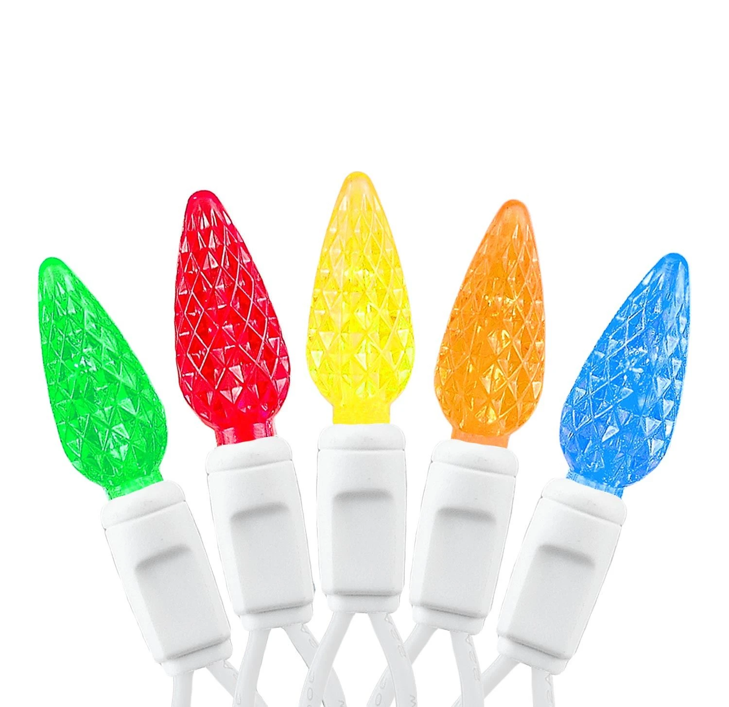 Multi 70 LED C6 Strawberry Mini Lights Commercial Grade On White Wire 2 Multi 70 LED C6 Strawberry Mini Lights Commercial Grade On White Wire - Image 2