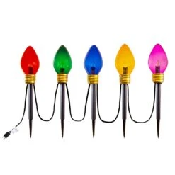 Jumbo LED C7 Multi Color Pathway Light Set 5 Jumbo LED C7 Multi Color Pathway Light Set -Christmas Lights Series 0030886 jumbo led c7 multi color pathway light set