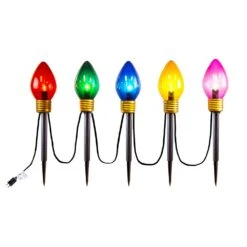 Jumbo LED C7 Multi Color Pathway Light Set