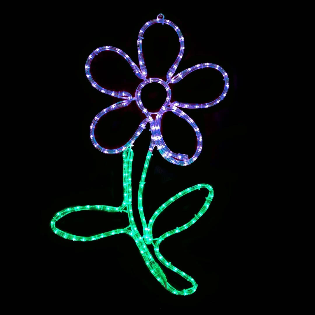 29" Purple Flower LED Rope Light Motif 2 29" Purple Flower LED Rope Light Motif - Image 2