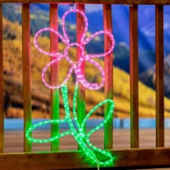 29" Pink Flower LED Rope Light Motif -Christmas Lights Series 0030942 29 pink flower led rope light motif