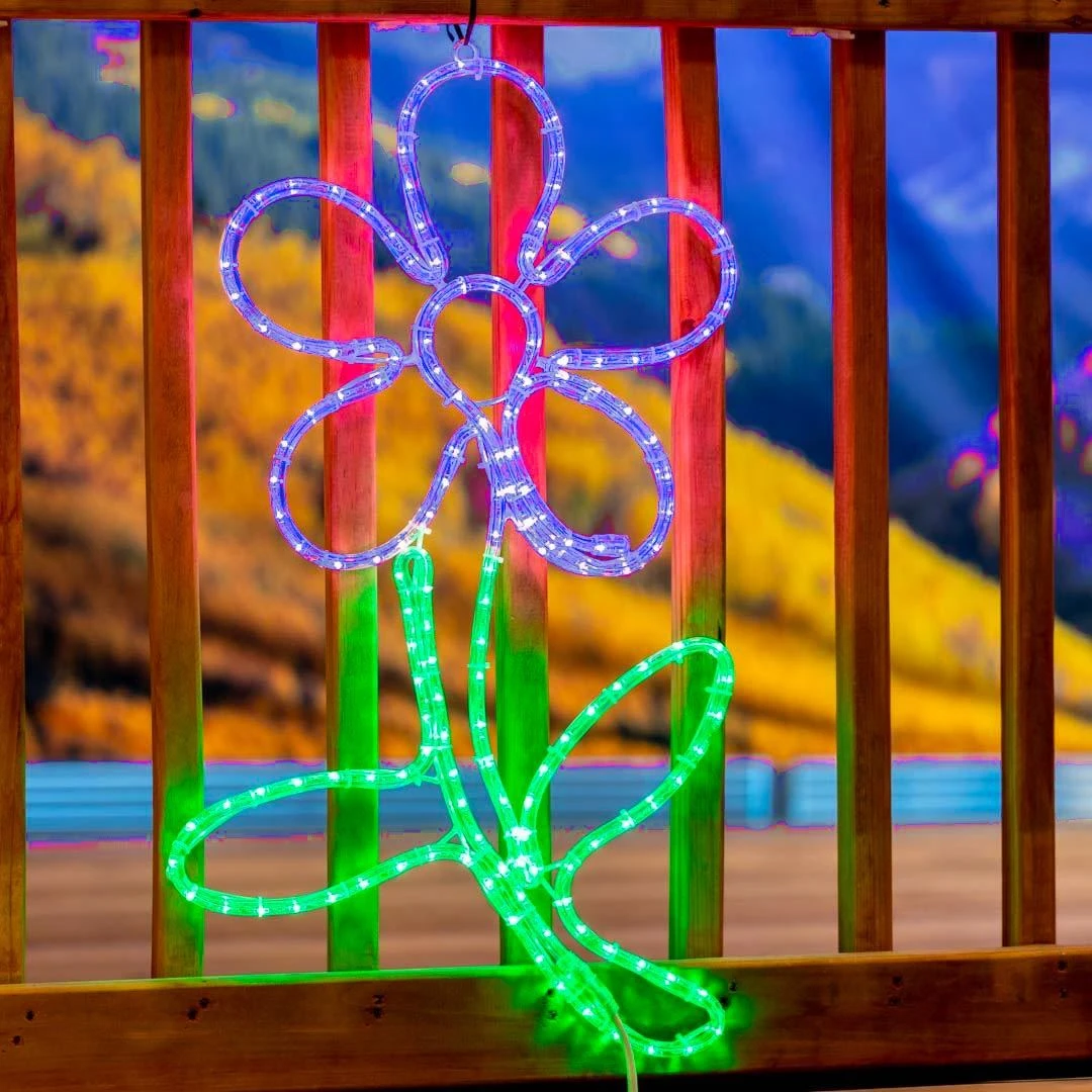 29" Purple Flower LED Rope Light Motif 3 29" Purple Flower LED Rope Light Motif - Image 3