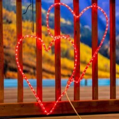 28" Double Heart LED Rope Light Motif 7 28" Double Heart LED Rope Light Motif -Christmas Lights Series 0030981 28 double heart led rope light motif