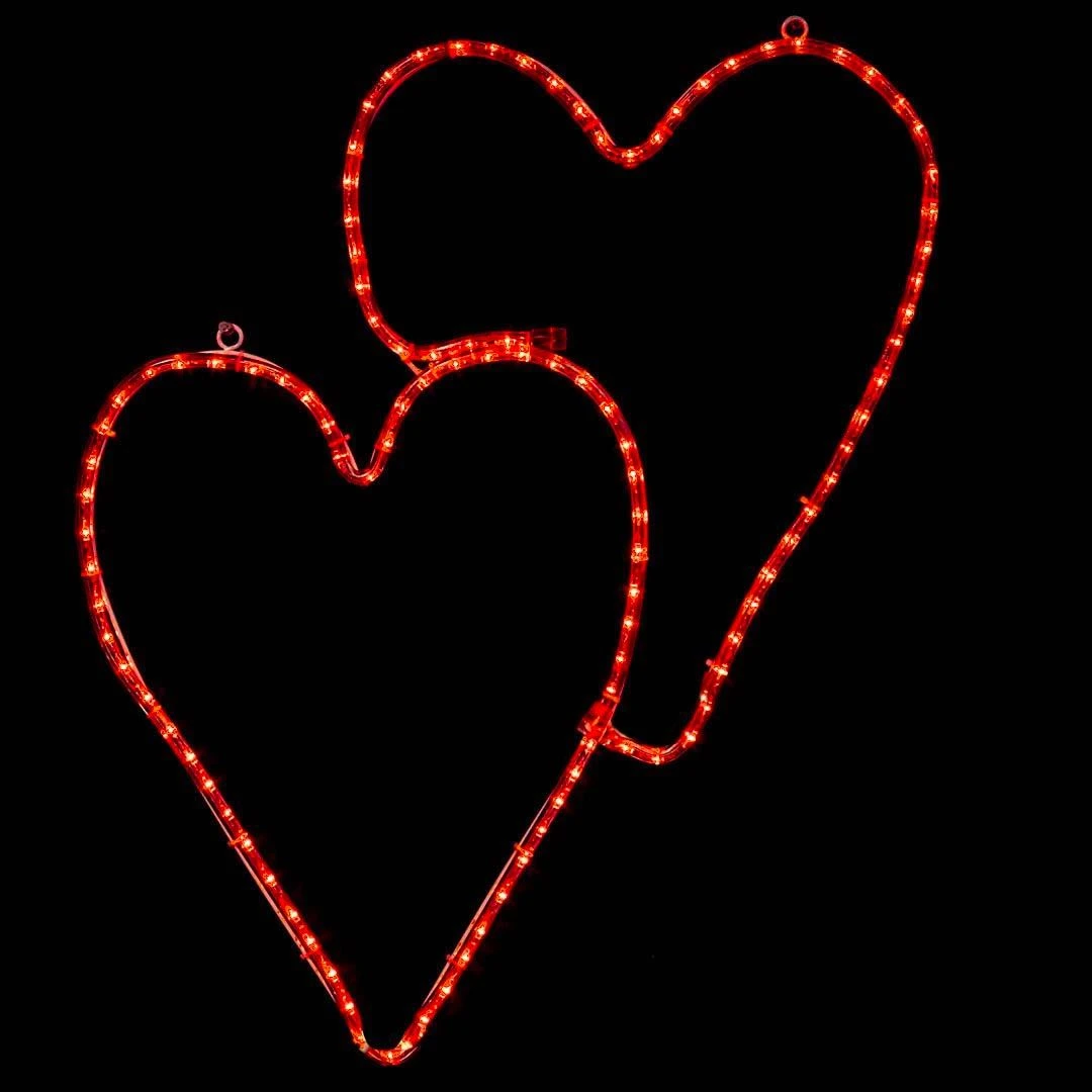 28" Double Heart LED Rope Light Motif 2 28" Double Heart LED Rope Light Motif - Image 2